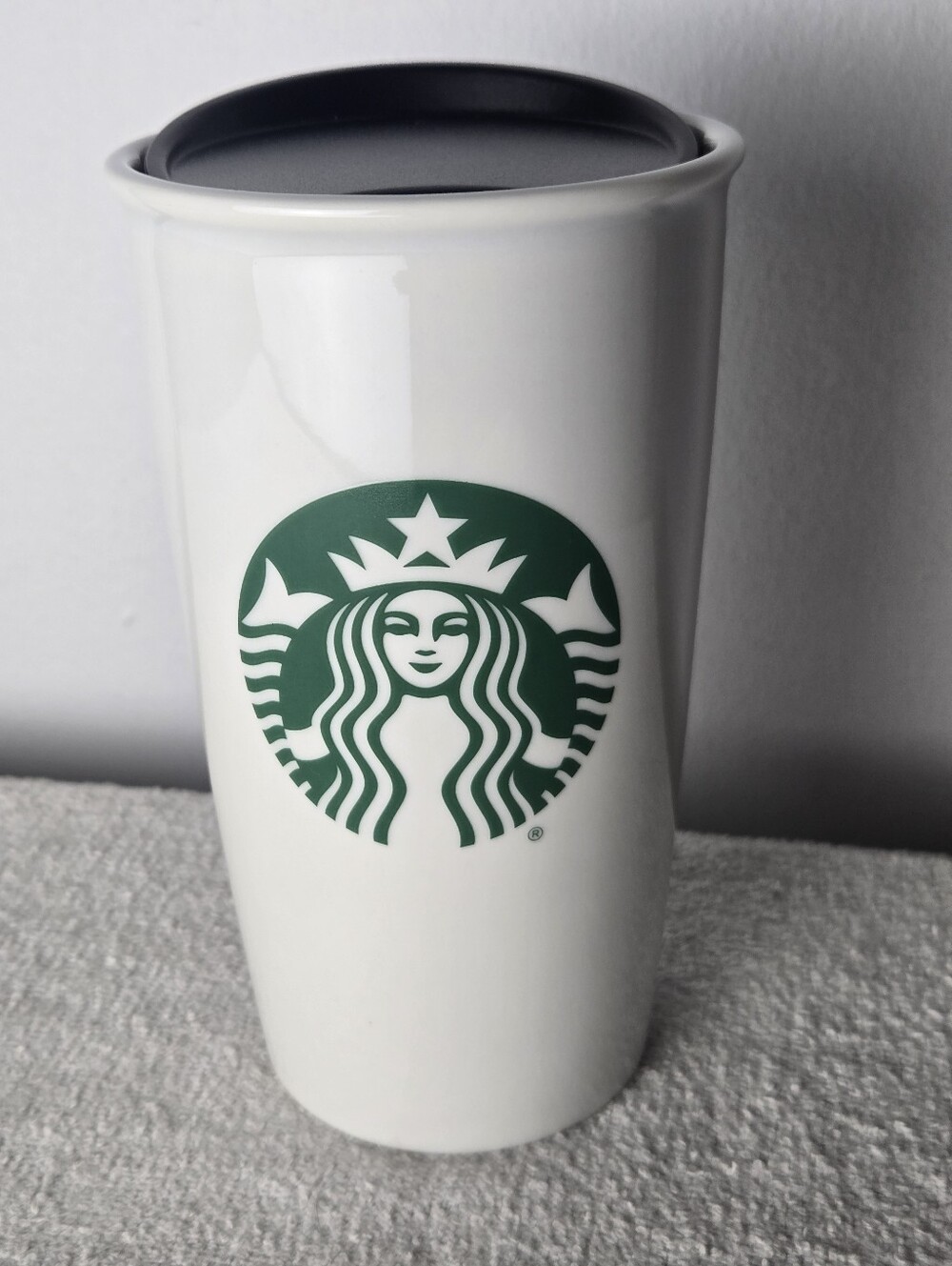 Starbucks Classic White Ceramic Travel Tumbler Mug 12oz